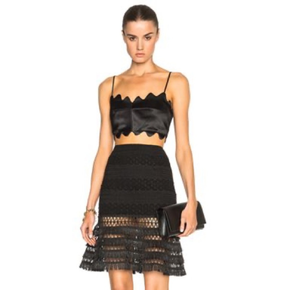 Jonathan Simkhai NWT Black Mechanical flat skirt 2